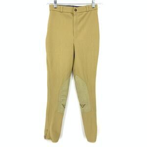 TuffRider Equestrian Breeches Ribbed Pants Youth Kids Sz 14 Tan